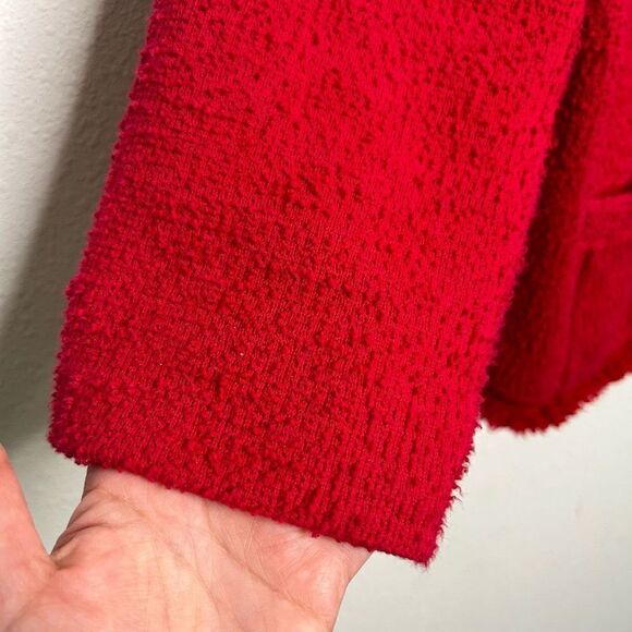 Talbots Women’s Red Tweed Hook Eye Closure Blazer Jacket Size X - Picture 4 of 15